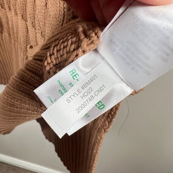 J. Crew Cotton Cable-knit Side-slit Crewneck Sweater Size XS Small Brown Cozy - Picture 11 of 11